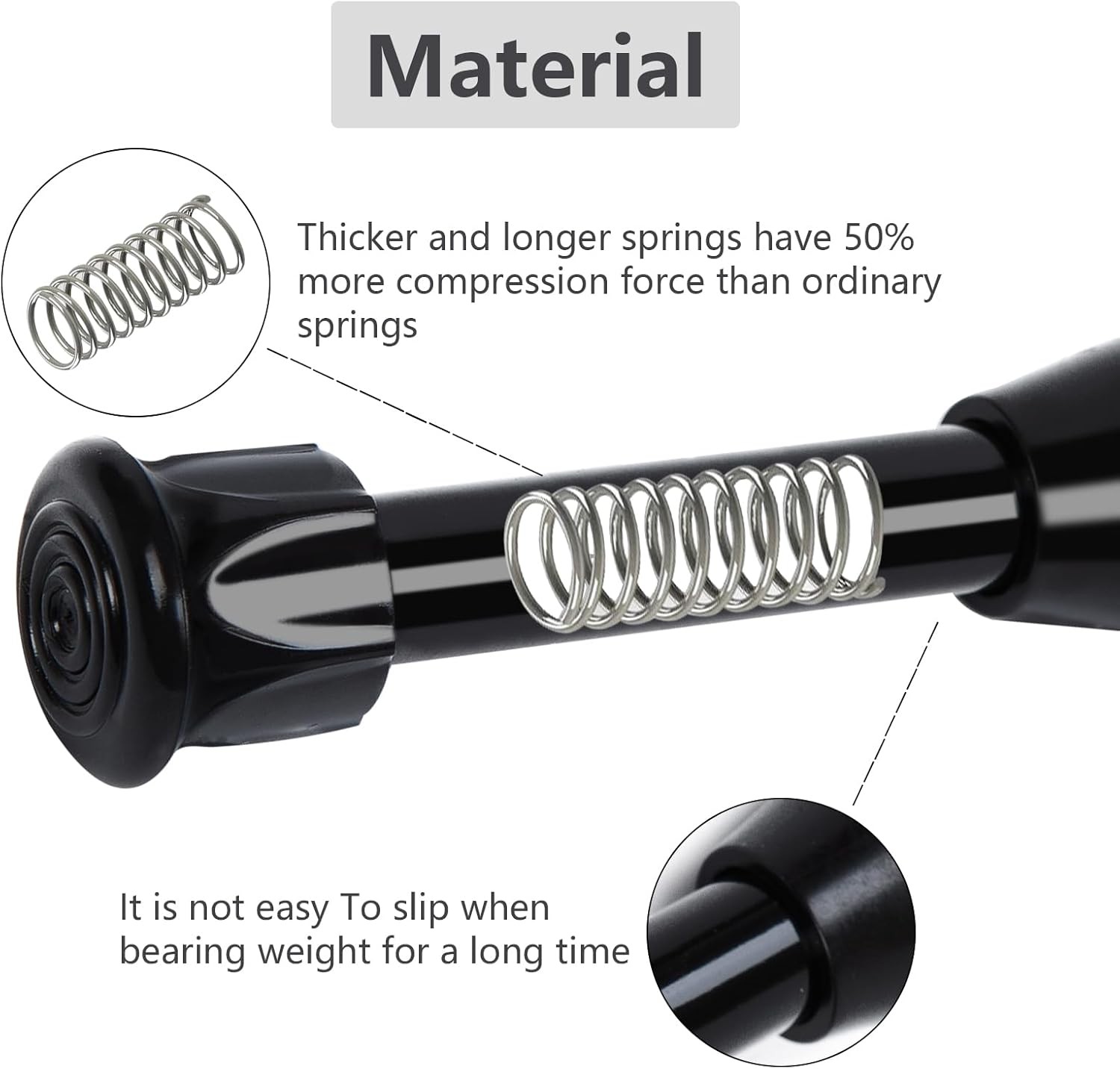 2 Pack Tension Rods, Small Tension Rods 7-11 inches Adjustable Spring Steel
