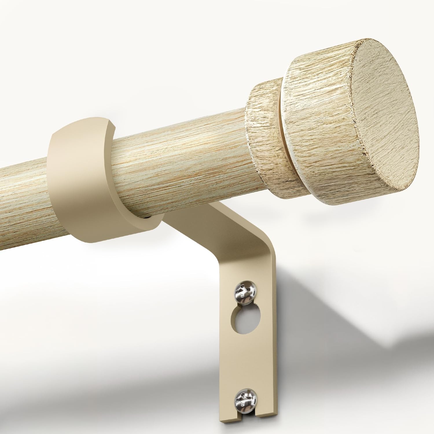 Boho Decorative Rod White Oak 66-120 Inch 1 Inch