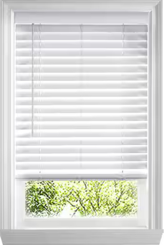 Home Decorators White Cordless Faux Wood Blinds 2 in. Slat 71.5 in. W x 72 in. L