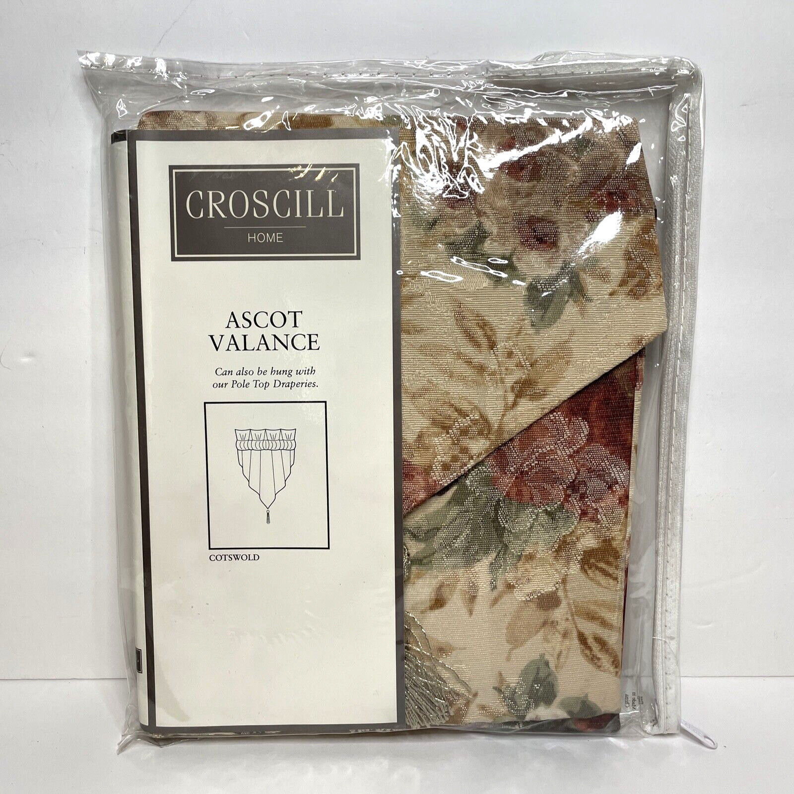 Croscill Home Ascot Valance Cotswold #3753 40″x 25″ Tassel Floral Multi Color