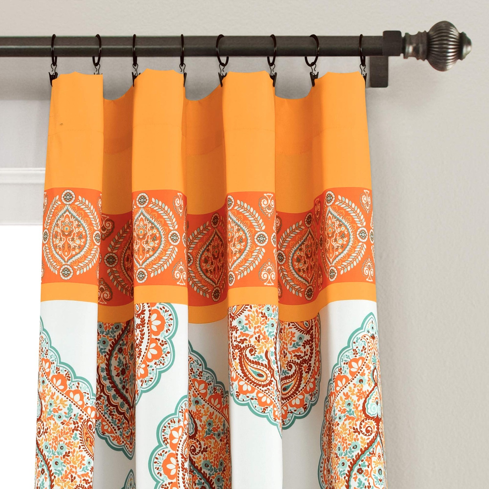 Harley Light Filtering Window Curtain Panels Pair 52″ W x 84″ L, Tangerine