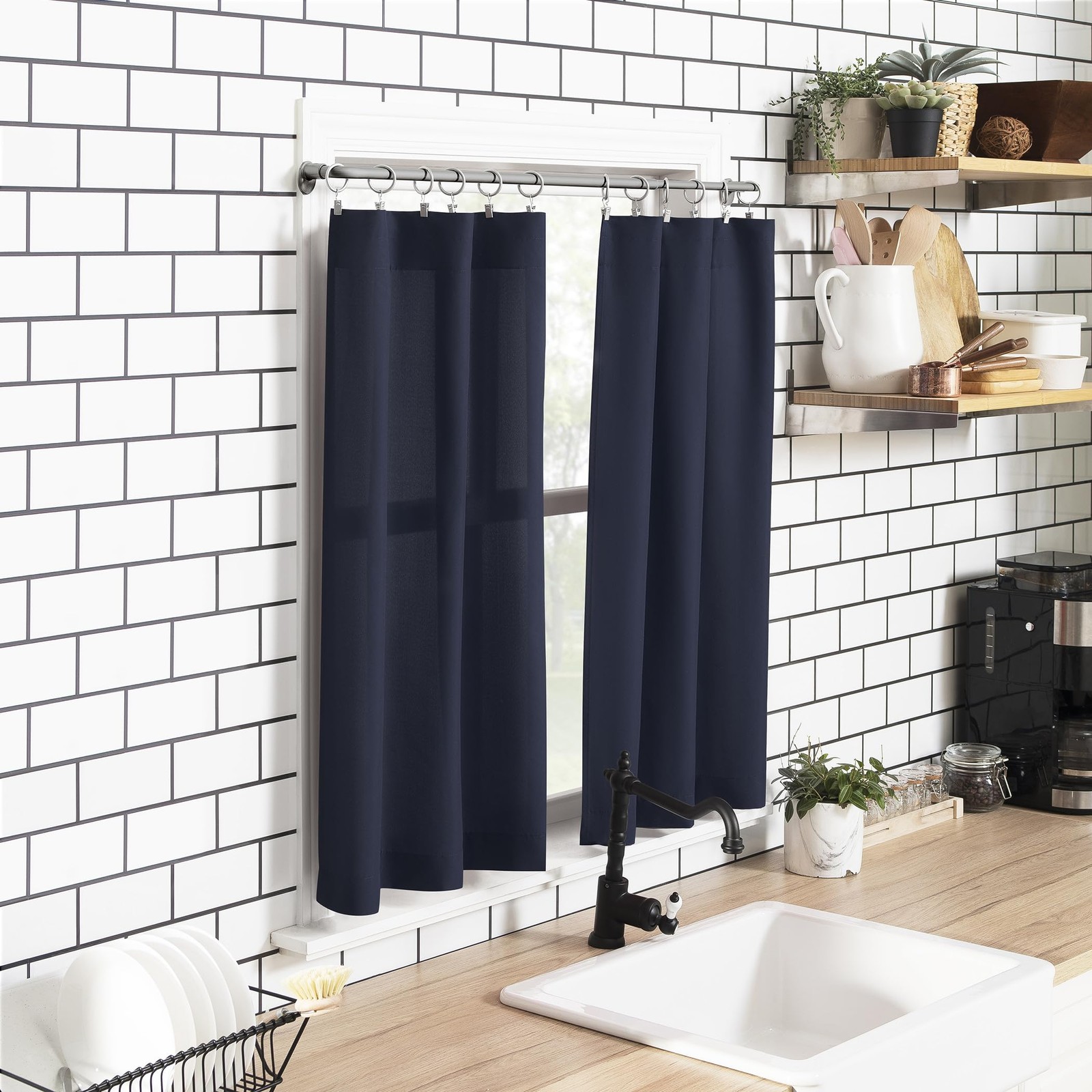 No. 918 Martine kitchen curtain, semi-sheer, with rod pockets, 137.2 x…