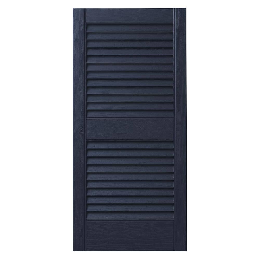 ​Ply Gem VINLV1539 95 Open Louvered Polypropylene Shutters Pair in Dark Navy