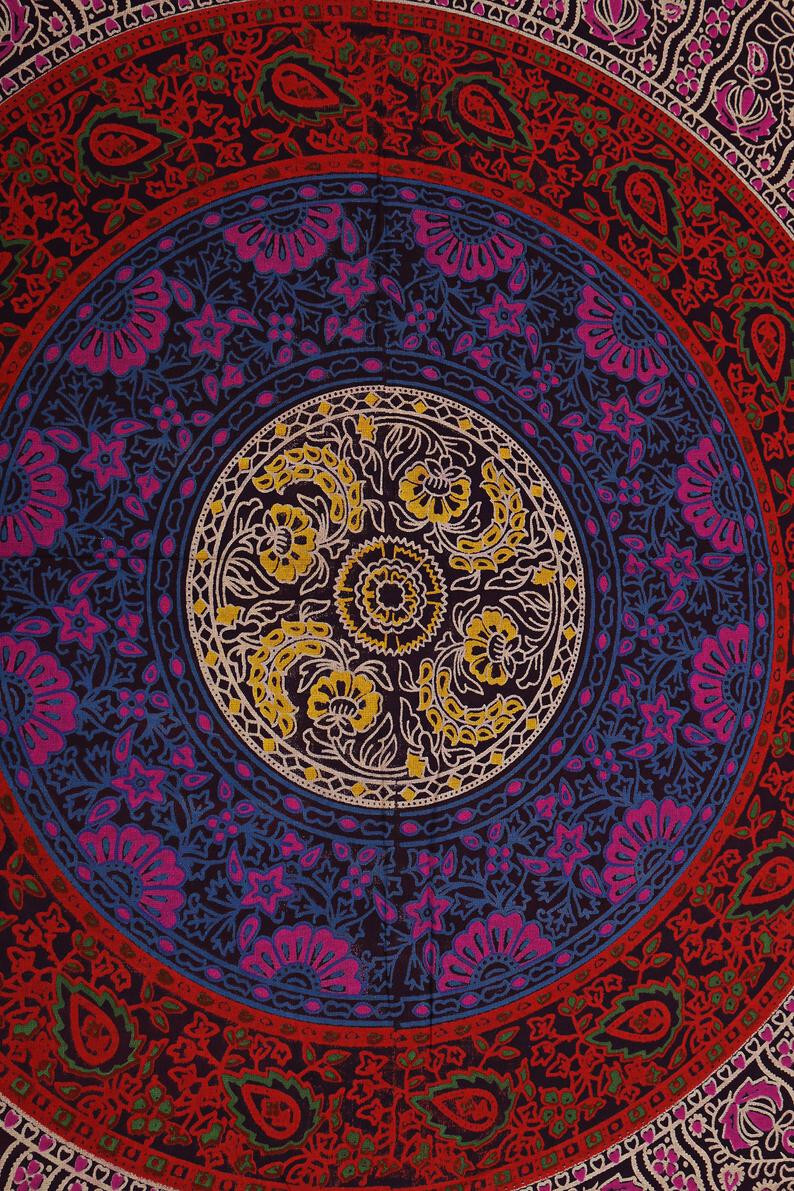 Indian Mandala Curtains Window Wall Drapes Panel Boho Hippie Tapestry Room Decor