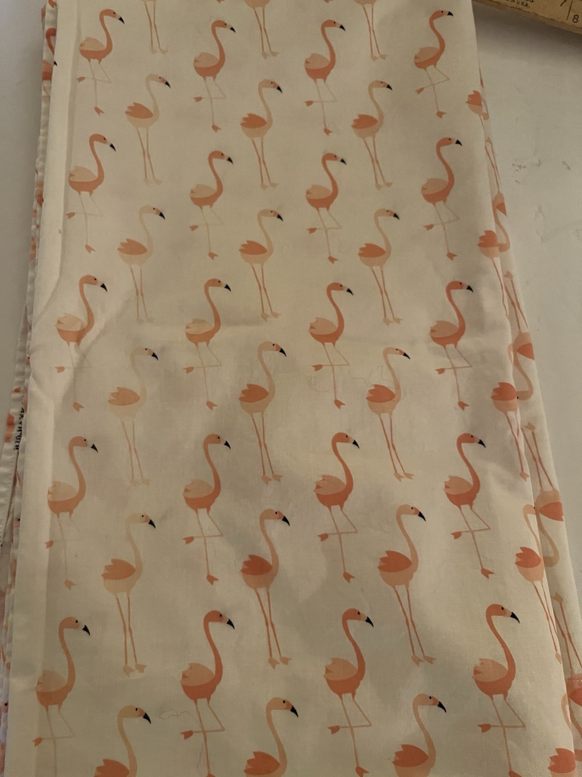 2015 Peachy Pink Flamingo Pattern Cotton Fabric Brother Sister Design Curtain