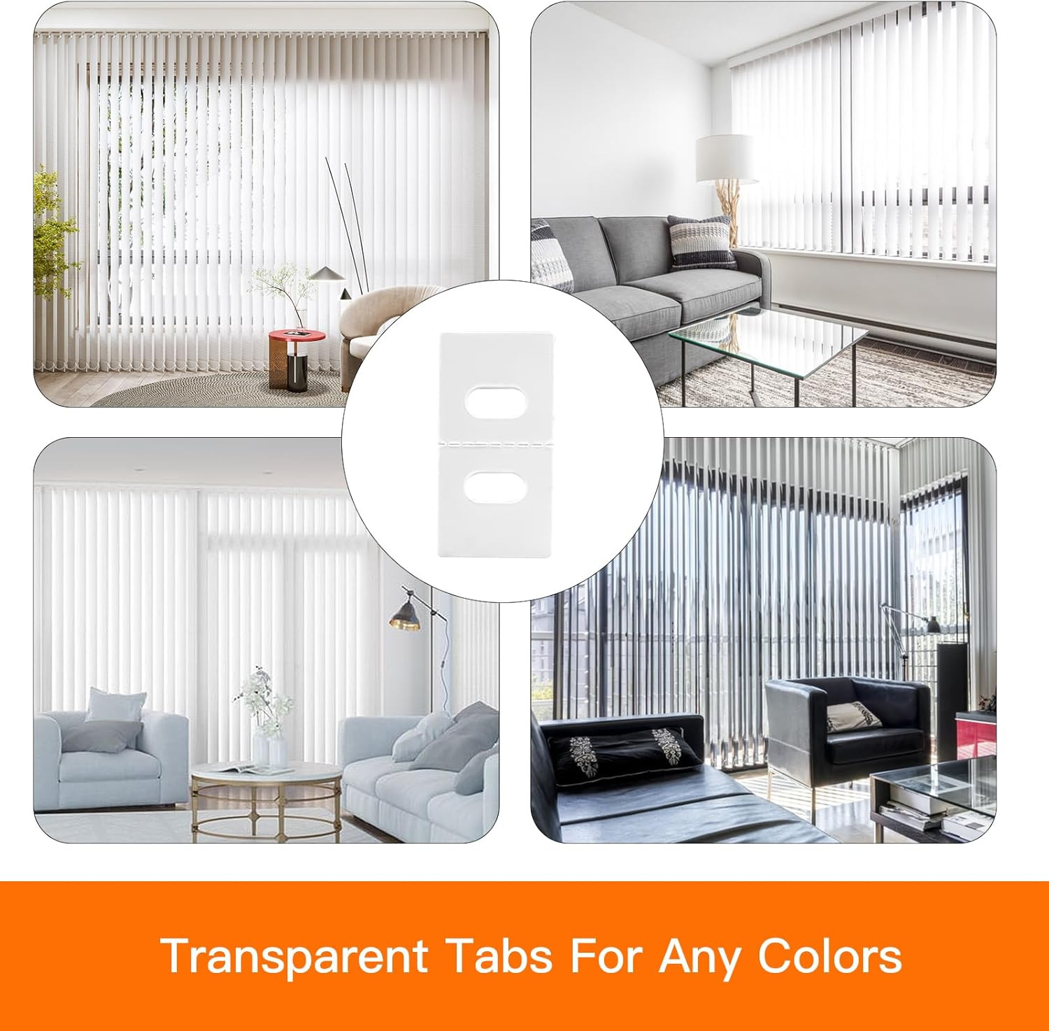 60PCS Clear Vertical Blind Repair Tabs 30 Sets Blind Fixer Kit PVC Snap-In