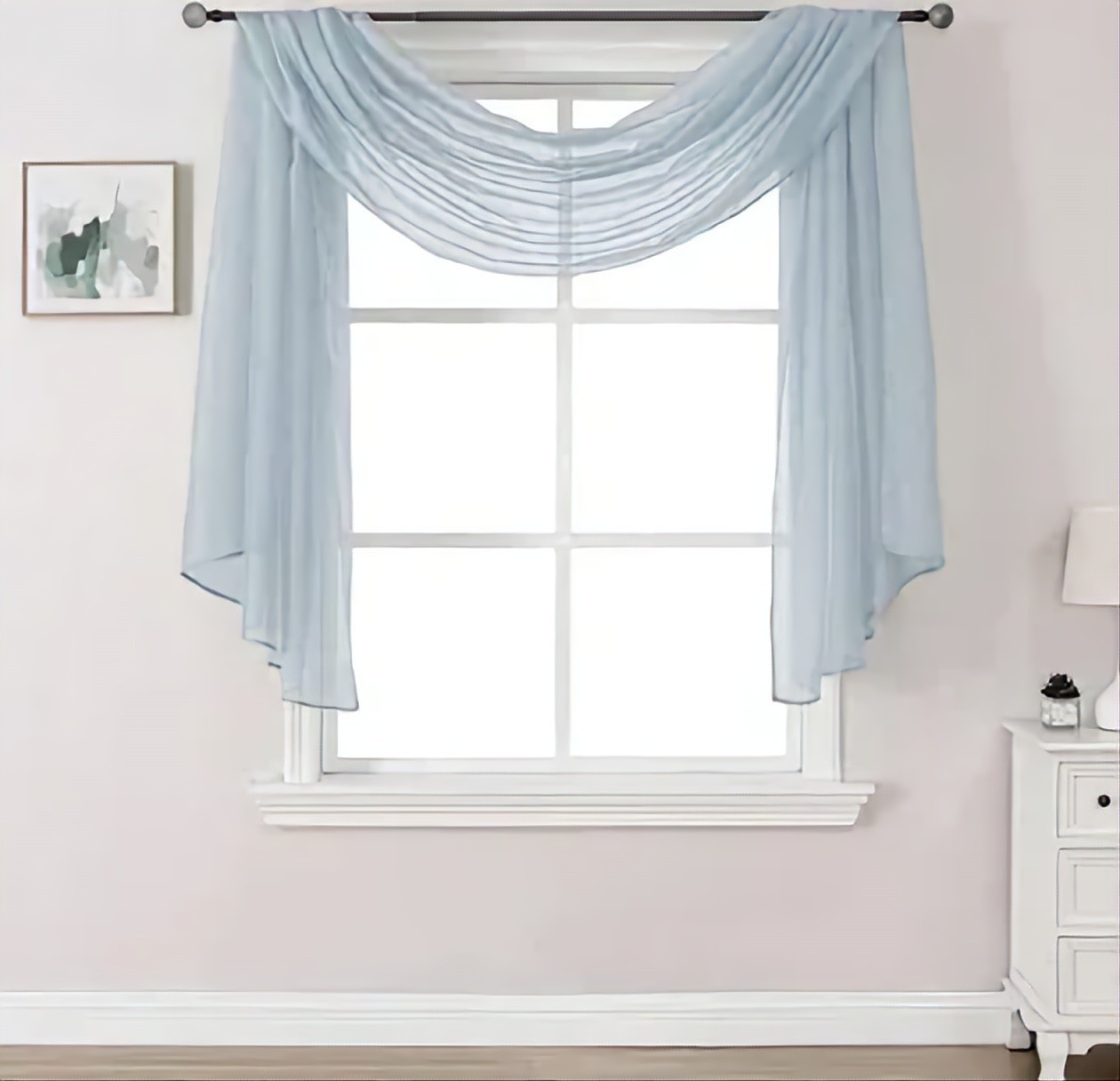 144″ Sheer Bright White Drape Curtain By Donren