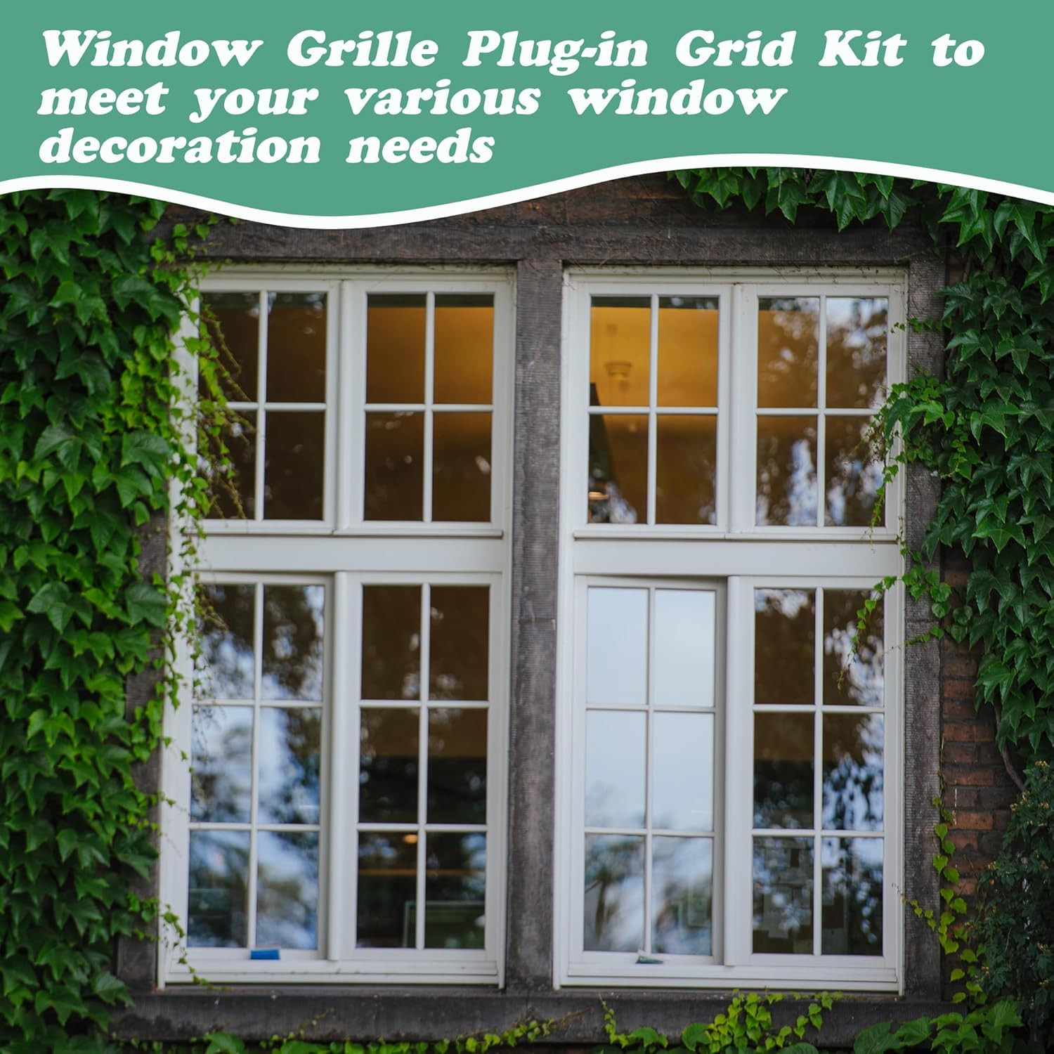 33 Ft Window Grille Inserts Grid Kit- TPE Self-Adhesive Peel and Stick Trim Mold