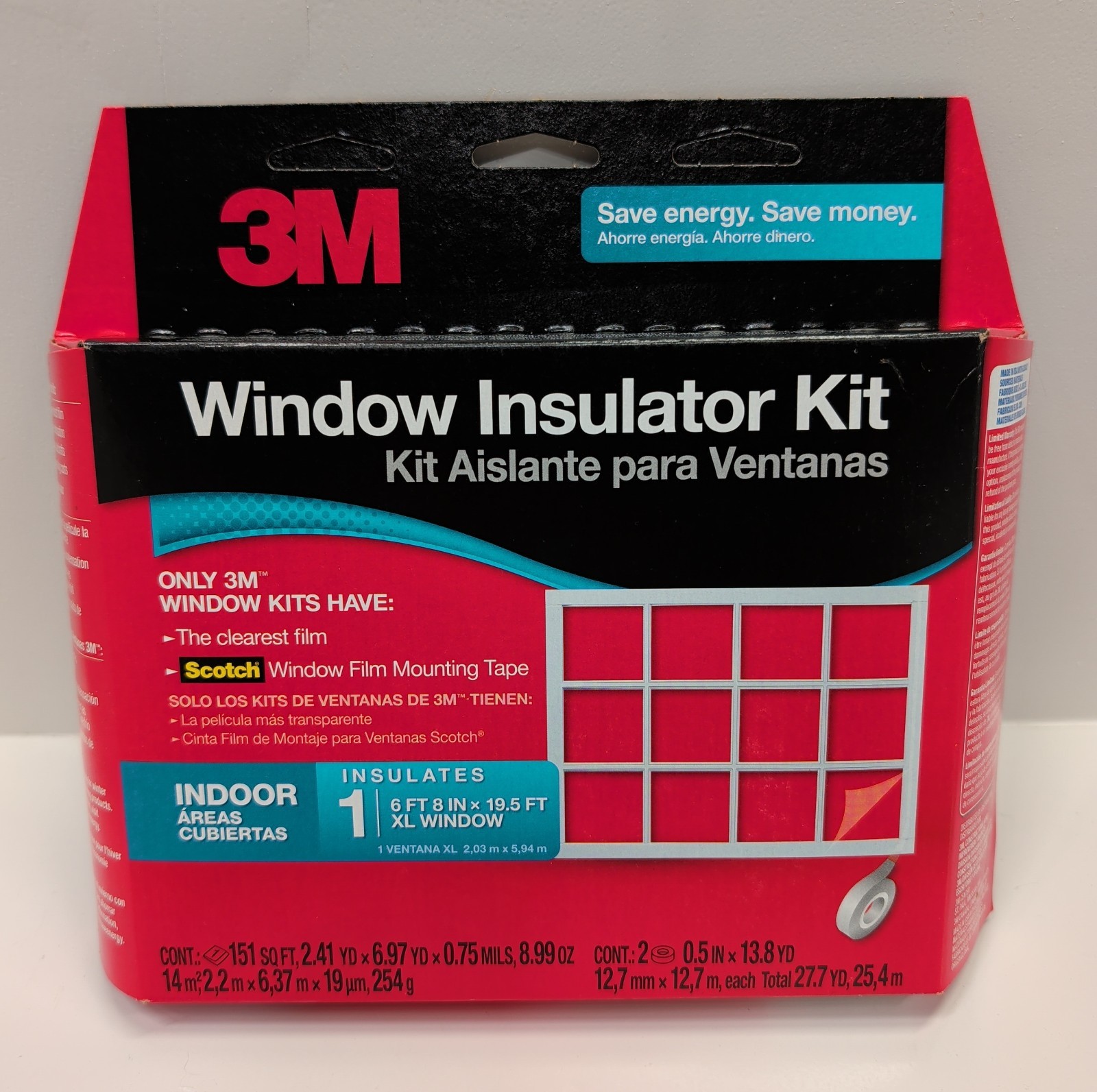 3M Indoor Extra Large Window Insulator Kit 6ft 8in x 19.5ft New in Pack