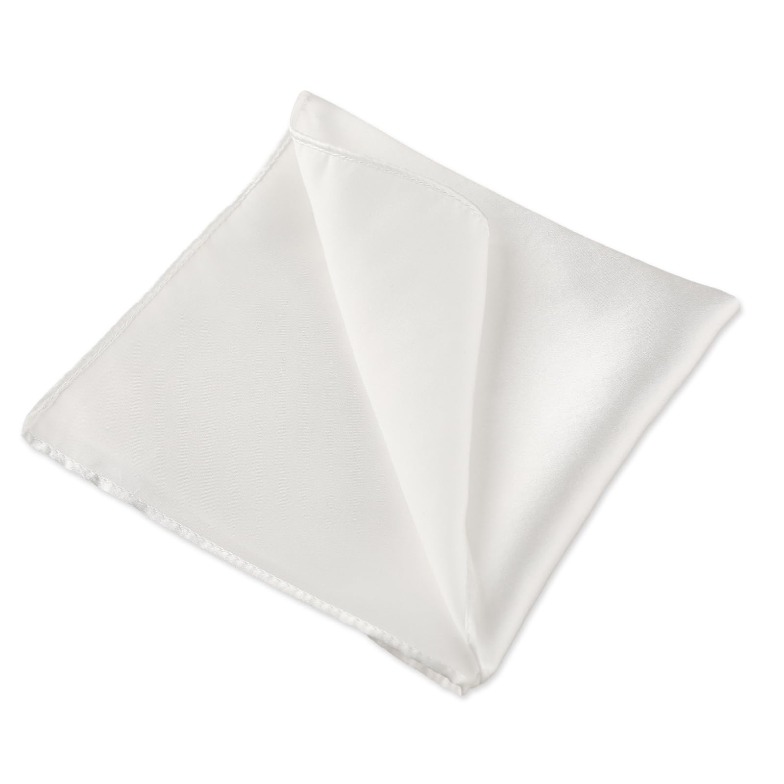 2Pcs Men’s Handkerchiefs Selected Soft Solid 6.69 × 1.2 × 0.4 inches, White