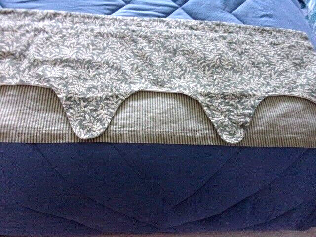 Waverly Fernwood Olive Green and Tan Fern/Stripe 2 Layer Valances–2