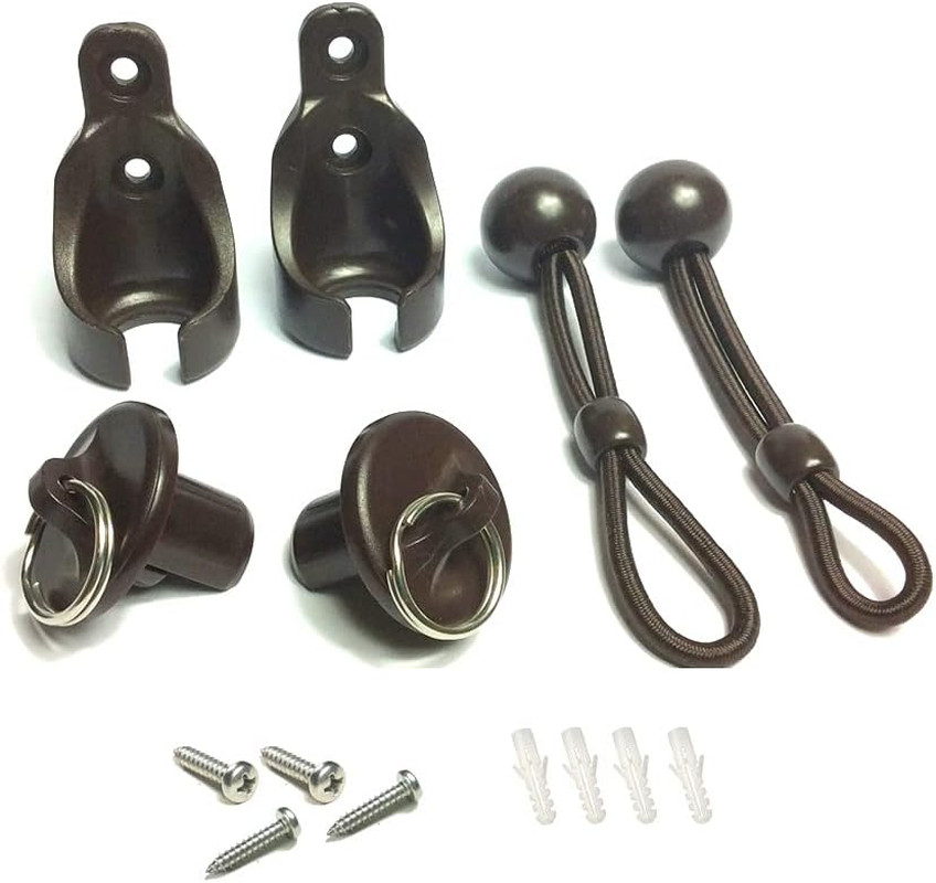 Replacement Shade Parts Bungee End Cap Kit Brown for Coolaroo Exterior Cordless