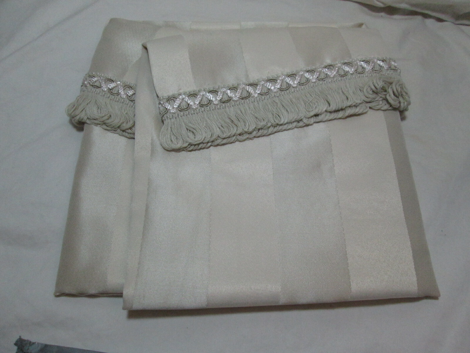 Waterford Luxury Window Tailored Valance 55″x18″ DUNLOE Platinum Brushed Fringe