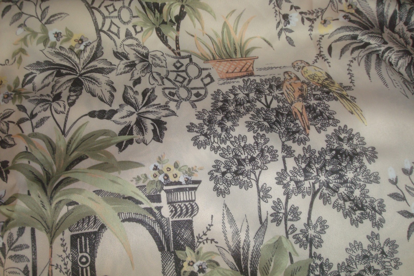 NWT Envogue 2 pc Window Curtains Asian Toile Jungle Tigers Birds ea 37″ x 84″ lg