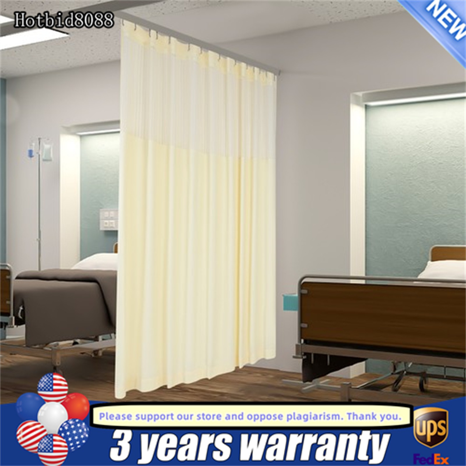 Room Divider Curtain Panel Privacy Screen Curtain Thermal Insulated W/ Mesh Top
