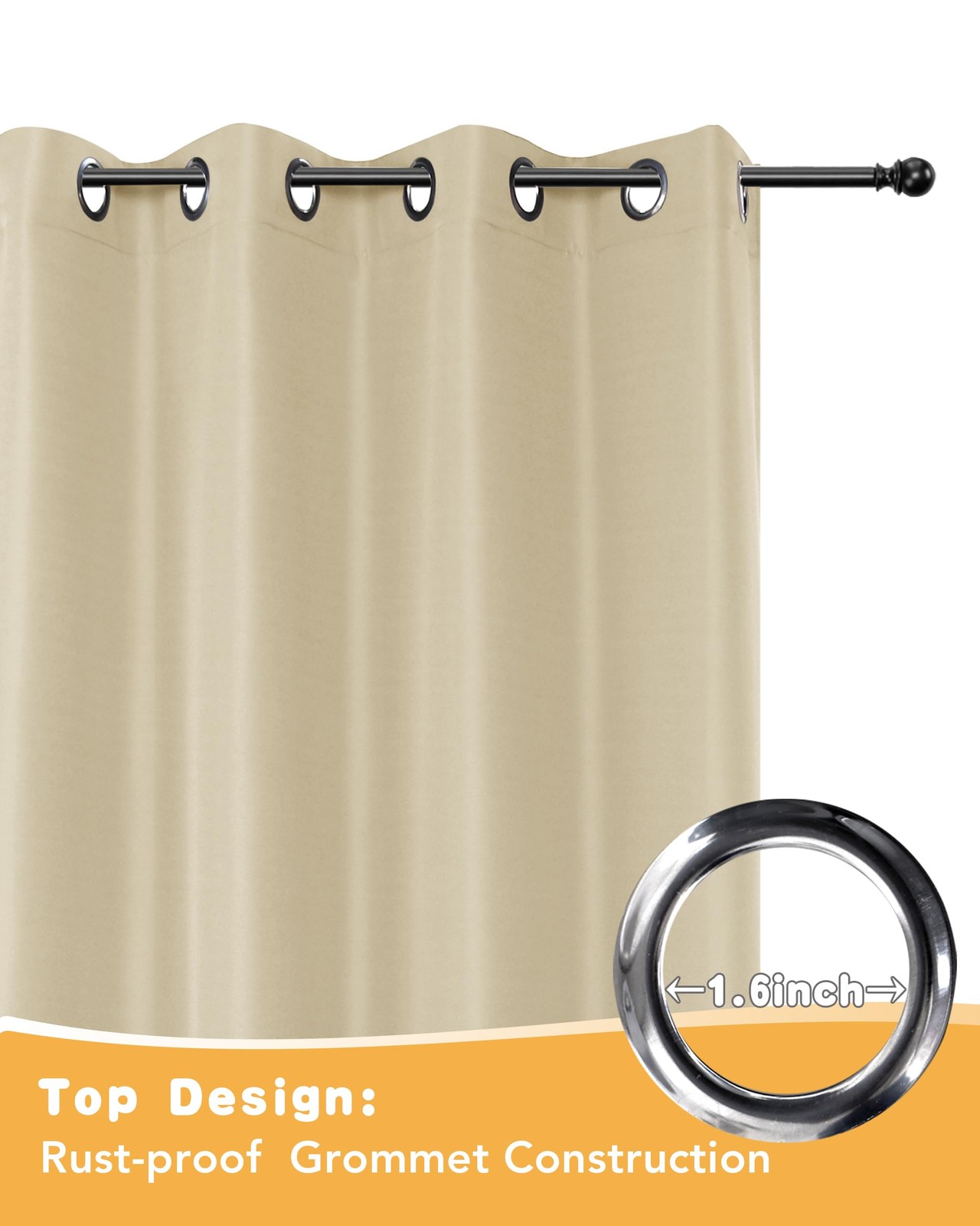 Best HolidayIdeas Outdoor Curtains for Patio Waterproof 4 Panels – 54 x 84 Inch