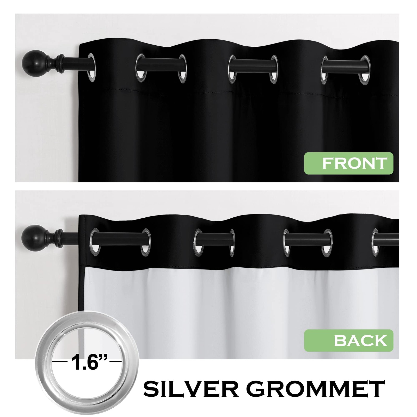 4-in-1 Soundproof Anti Dust 100% Blackout Curtains with Melt-Blown Layer Nois…