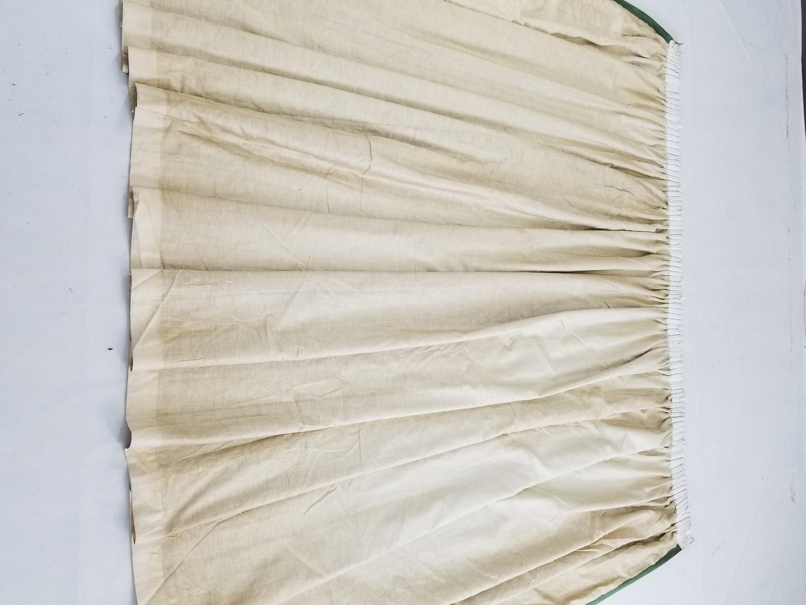 Vintage Green Moiré Pattern Lined Curtain Panel 136×68 inches