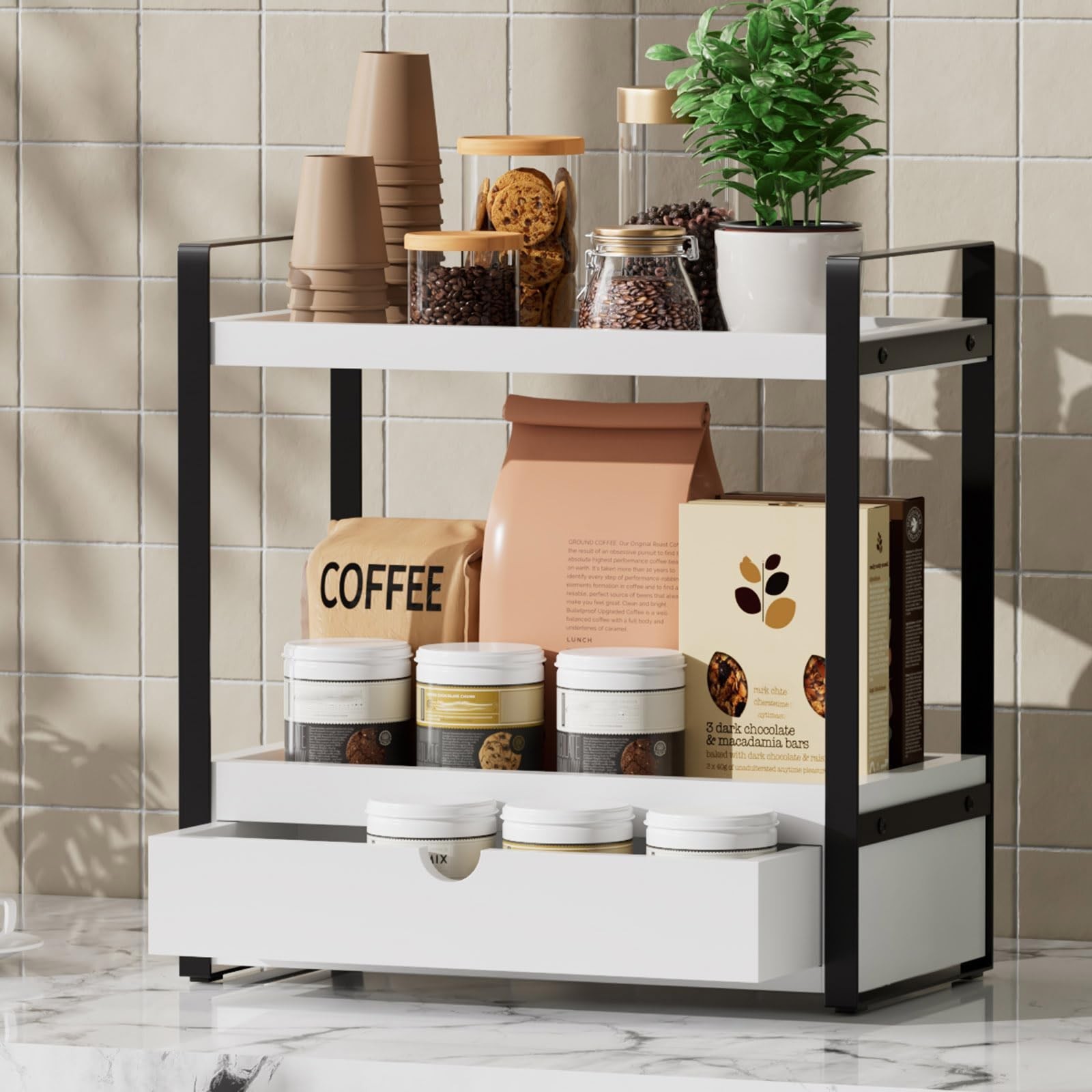 Boulphia 2-Tier Bathroom Organizer (White – New) White – New