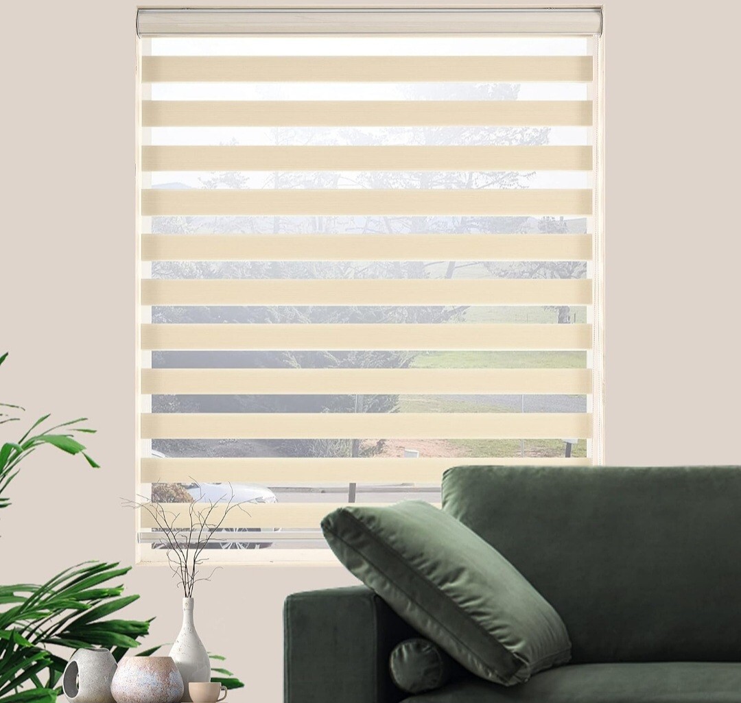 Blind Dual Layer Polyester Zebra Roller Light Filtering Sheer Shades 20″W x 72″L