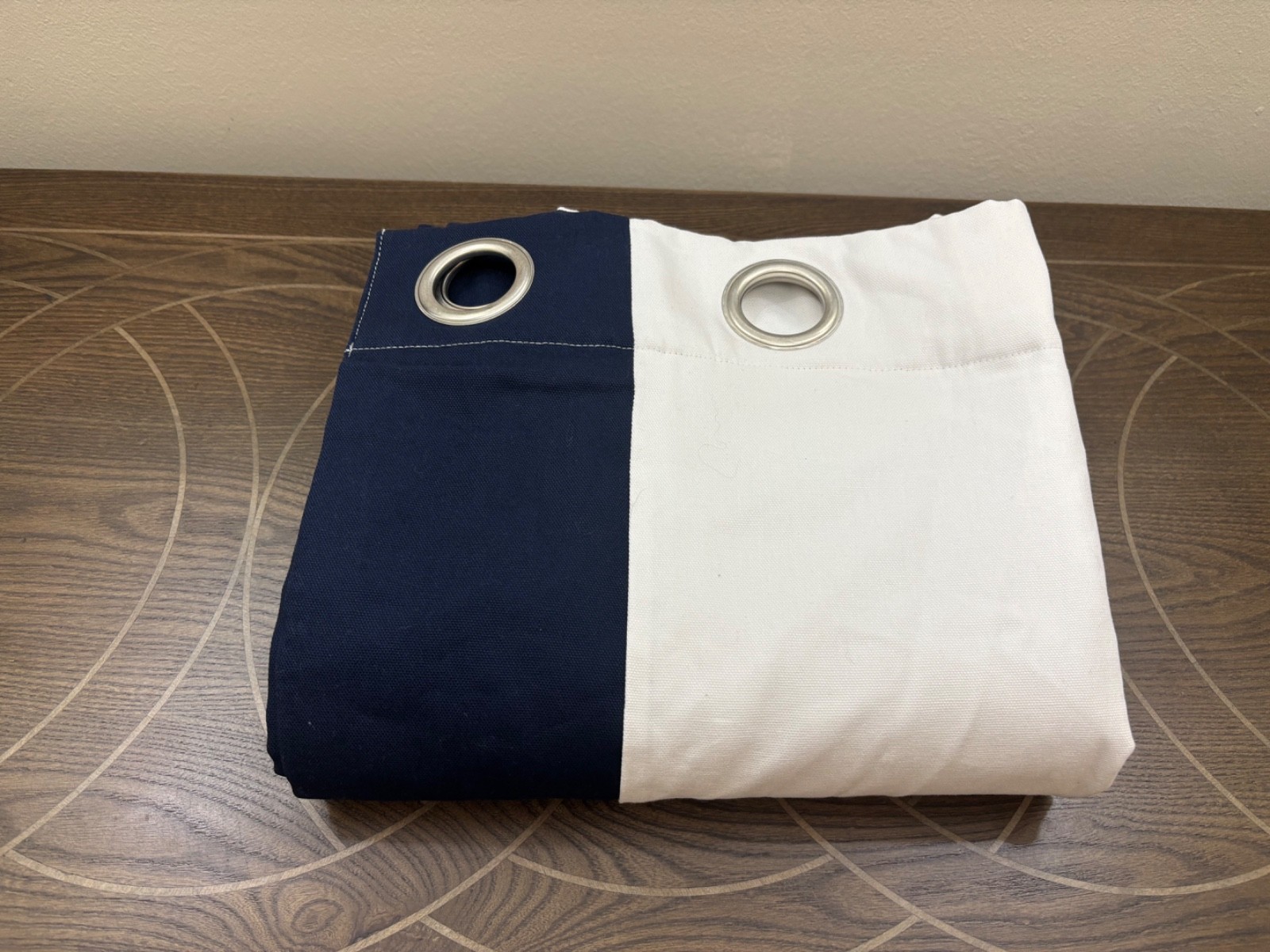 Pottery Barn Kids Color Bordered Cotton Grommet Blackout 44”x84” Curtain (1) OB