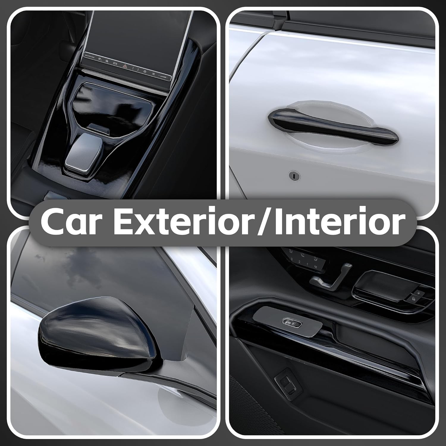 Vinyl Wrap, Glossy Black Car Wrap Film Vinyl Roll with 1ft x 10ft Gloss Black