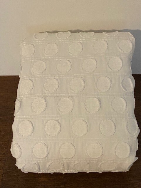 West Elm Kids 48 x 84 in Polka Dot Blackout Curtain, White