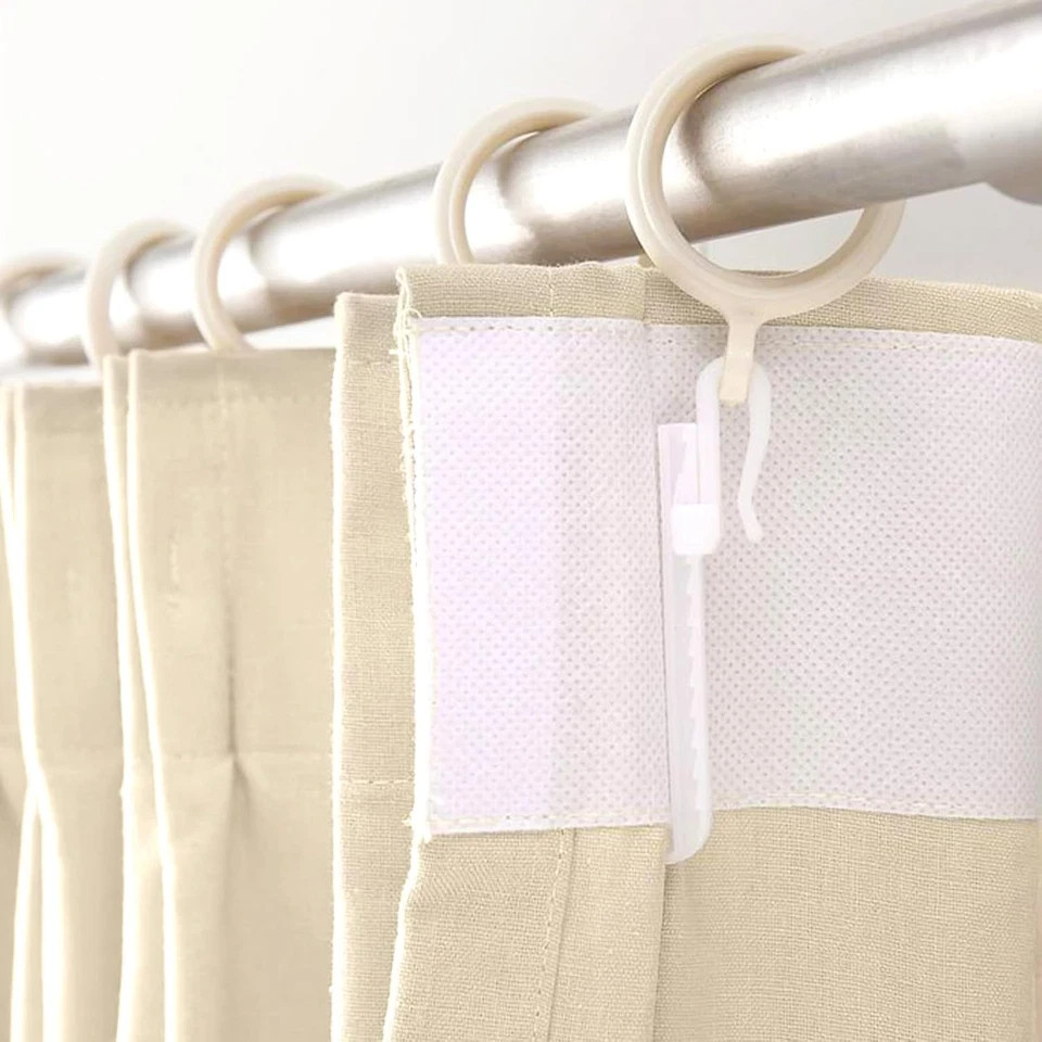 50 PCS Adjustable Pinch Pleated Curtain Drapery Pin Hook, Plastic Curtain Hooks,