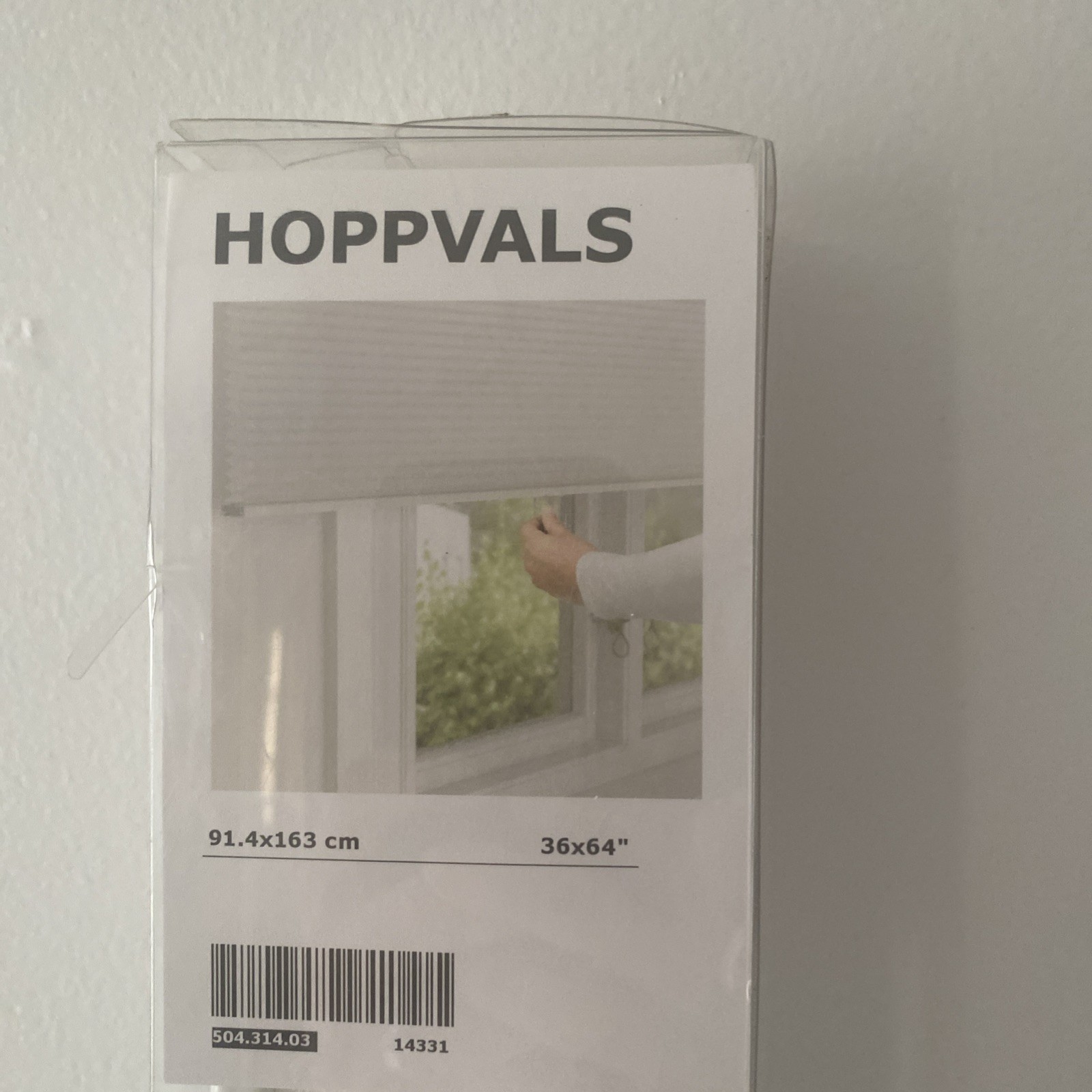 New IKEA HOPPVALS White Cellular Blind 91.4×163 cm (36×64 “) 504.314.03