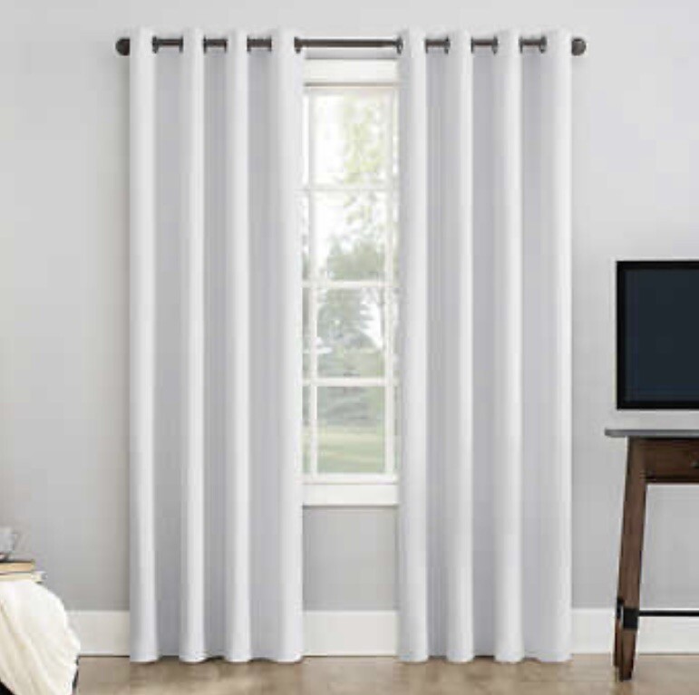 Sun Zero Pratt Tonal 2-Pack Lichtenberg Blackout Curtain Panel 100”x 96” White