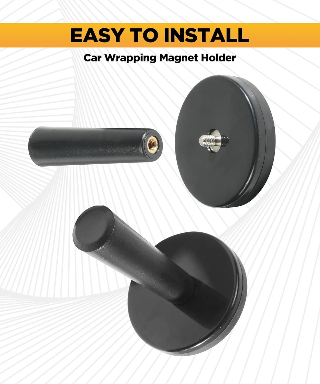 4-Piece Vinyl Wrap Tool Kit – Black Magnet Holders for Car Wrap & Sign Vinyl Wra
