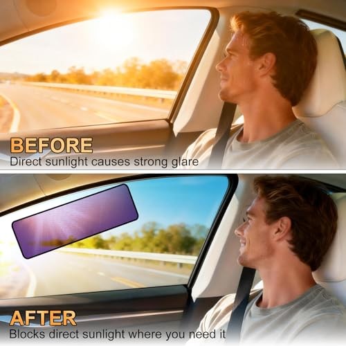 Square Car Window Shades for Windshield & Side Windows, 2-Pack Static Cling