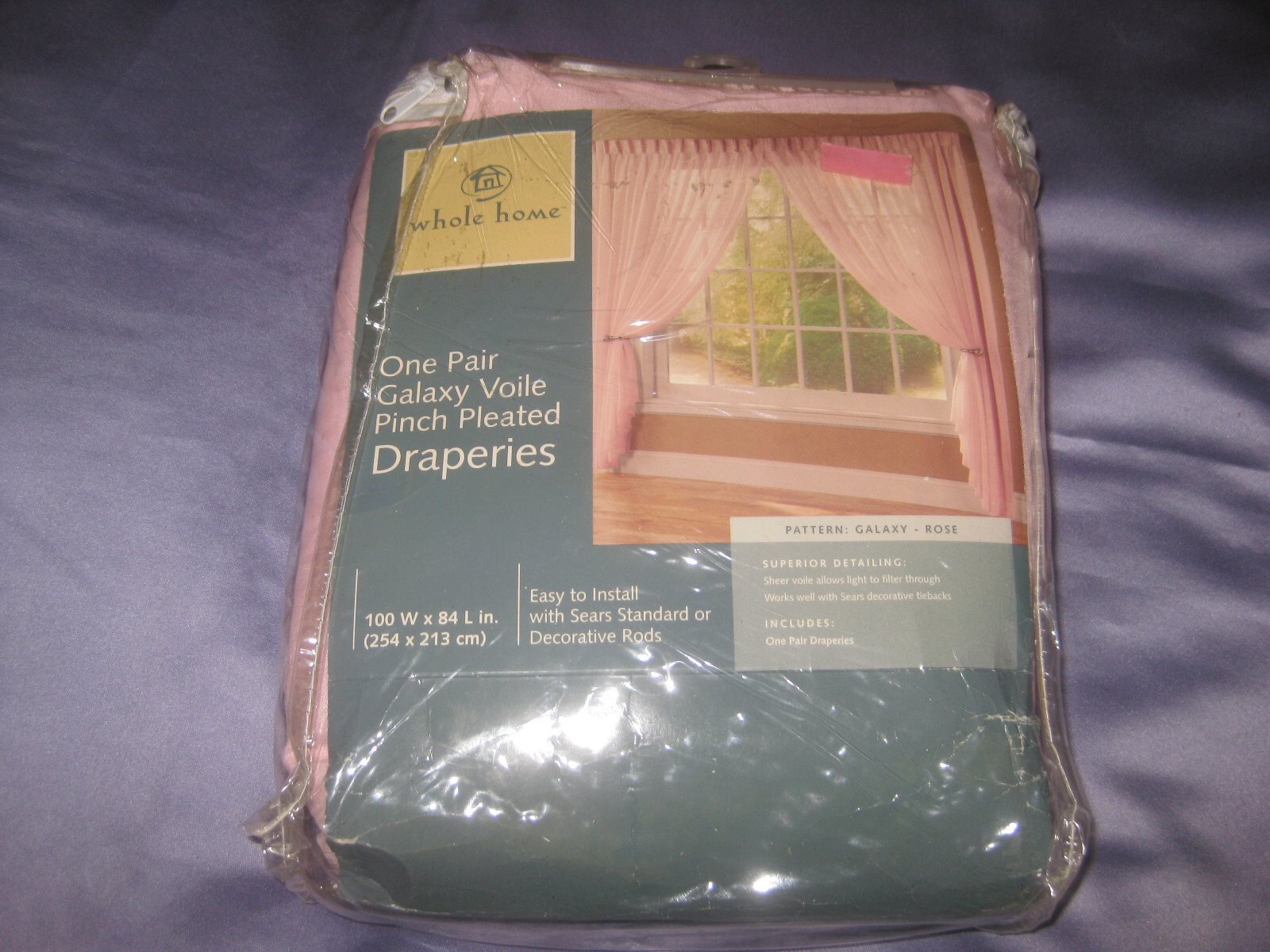 Whole Home One Pair Galaxy Rose PINK Pinch Pleated Draperies 100″ x 84″ NEW