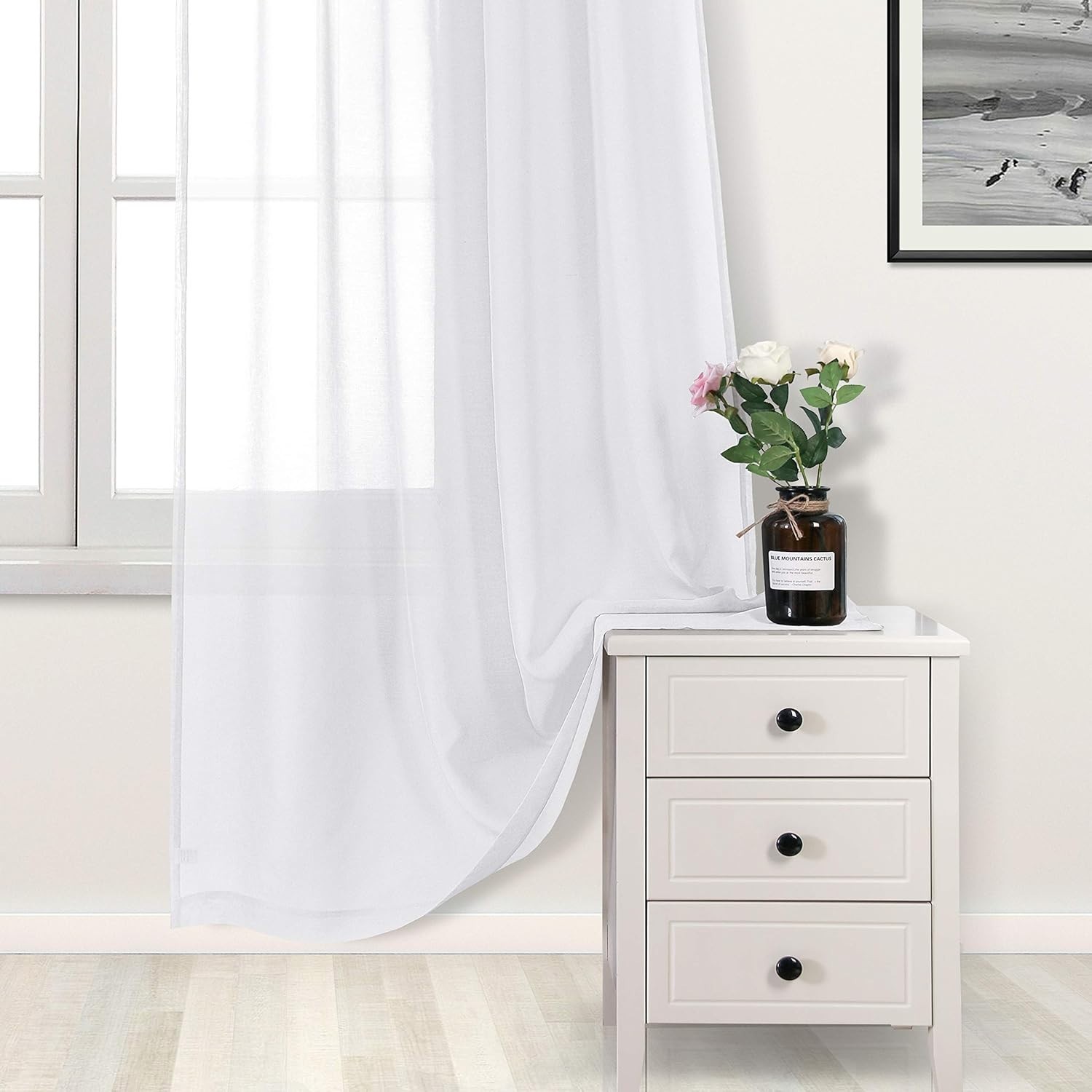 Lightweight Sheer Curtains – 52×54 Inch Grommet Panels in White for All Rooms