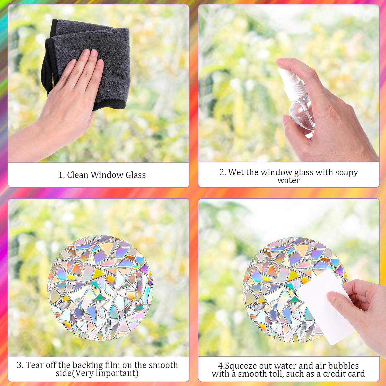 33pcs Prism Window Decals to Prevent Bird Strikes Prevention Window Stickers for