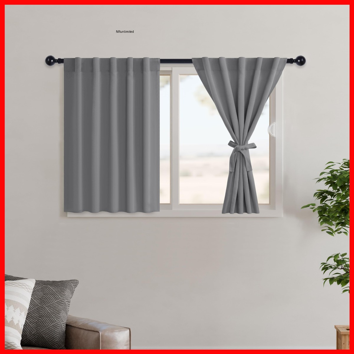 Hiasan Short Blackout Curtains 36 Inch Length For Bedroom Rod Pocket Light