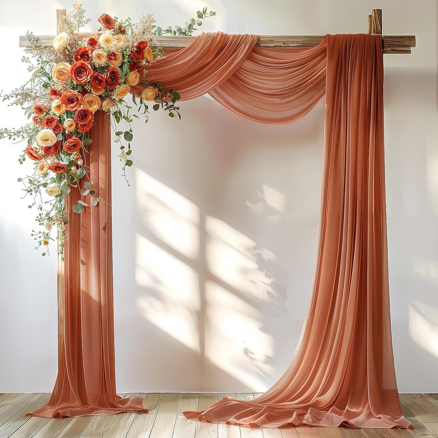 Terracotta Wedding Arch Draping Fabric 1 Panel 30” x 20FT Terracotta Drapes She