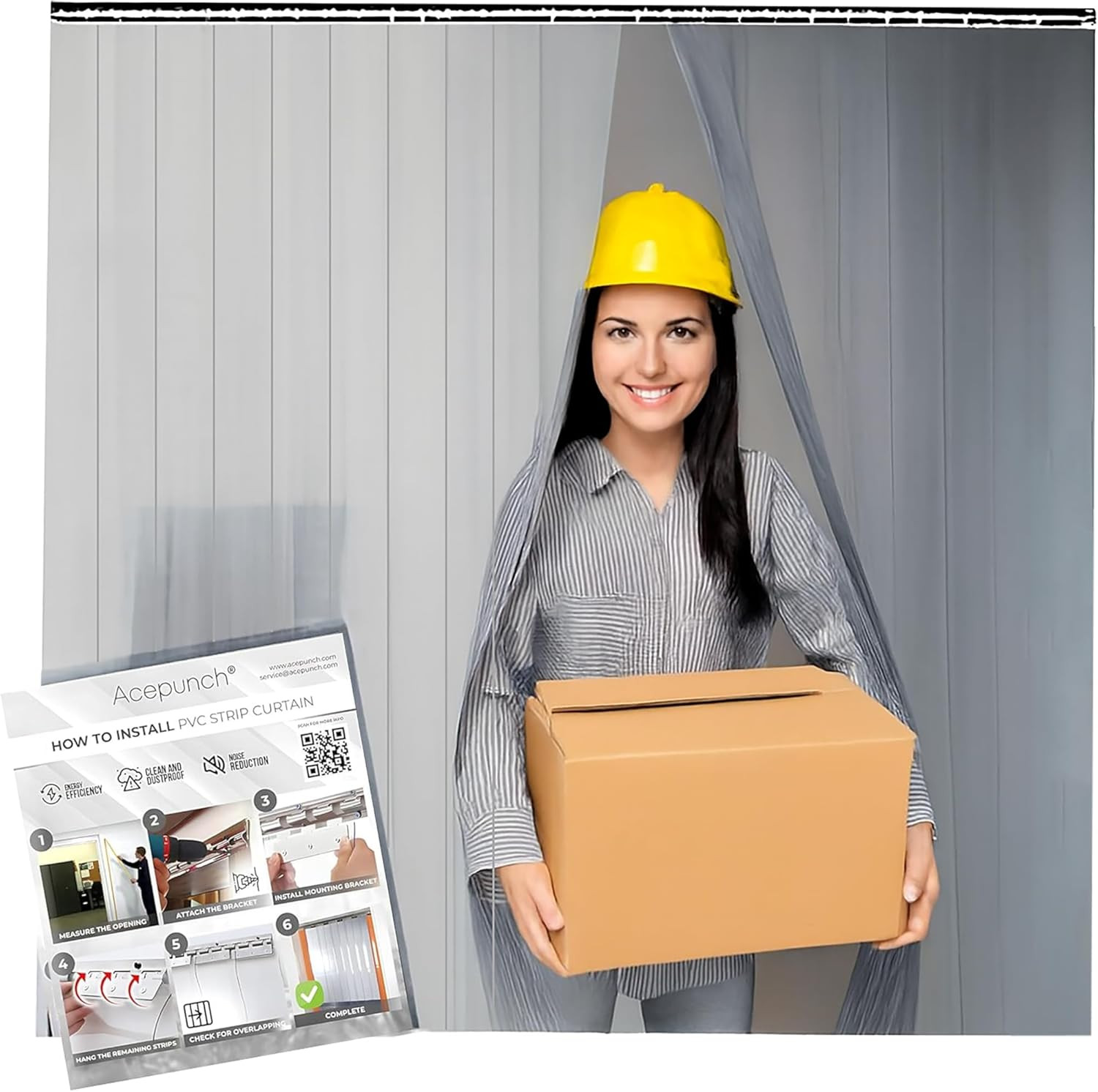 Set PVC Curtain Plastic Strip Thermal Door Cover Clear Screen Commercial