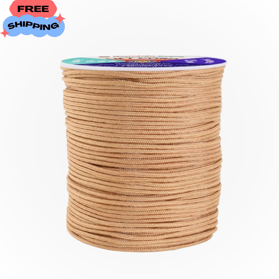 1.5mm Tan Blind Lift Cord – 109 Yards Braided Nylon String for Roman Shades & Bl