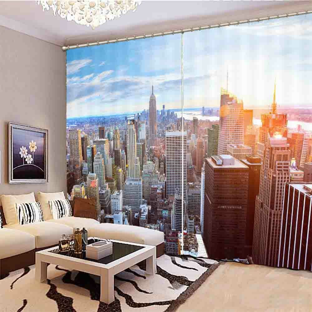 House Many Gradients 3D Curtain Blockout Photo Printing Curtains Drape Fabric