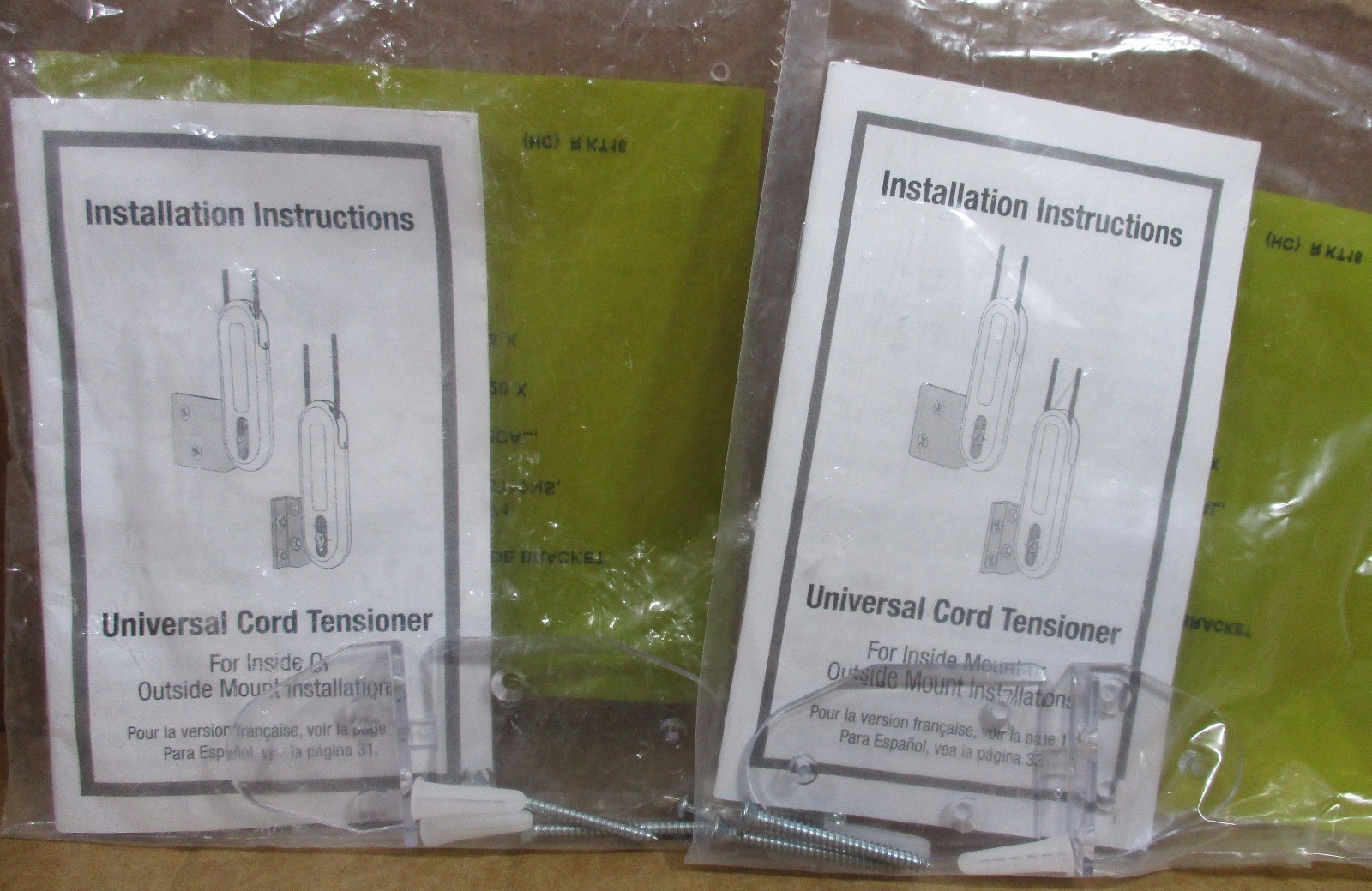 Lot 2 Hunter Douglas Universal Cord Tensions Mounting Bracket For Inside Outside
