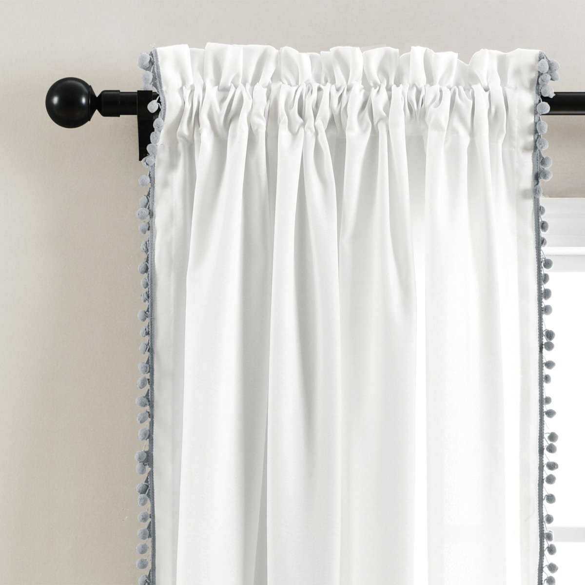 Pom Pom Window Curtain (Single Panel)