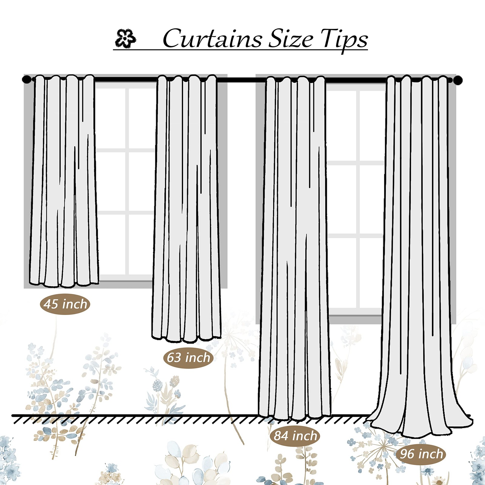 Xtmyi Blue And Brown Floral Pattern Curtains Elegant 8Ft Floor To Ceiling