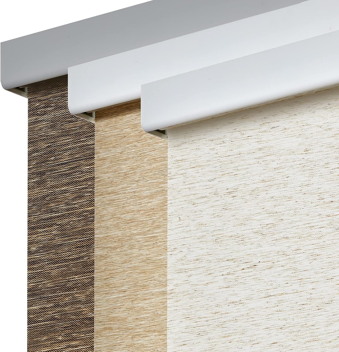 Free-Stop Cordless Roller Shades for Windows (Cream 23″W x 72″H) Natural Woven F
