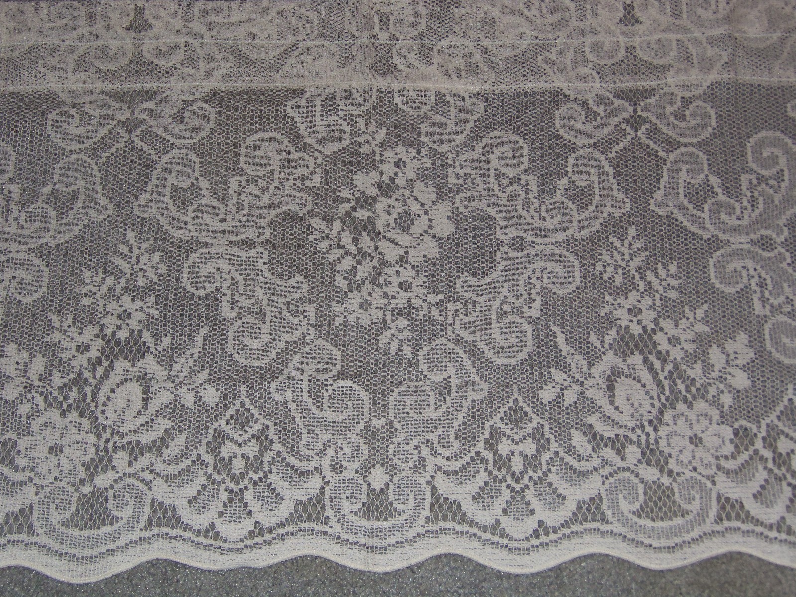 Lace Window Valance Ivory Highland design 18L x 60W