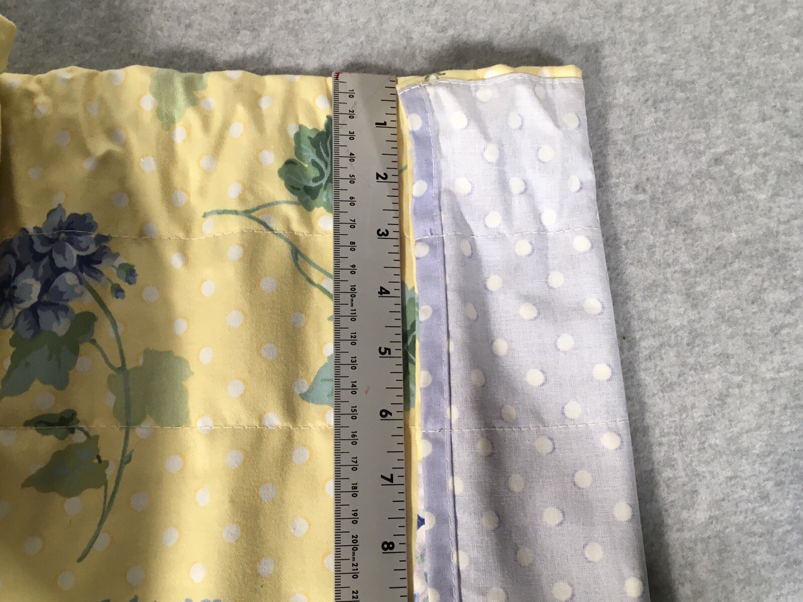 Waverly Valance Blossom Hill Hydrangea Yellow Blue Valance Dots 76 x 17 Cottage