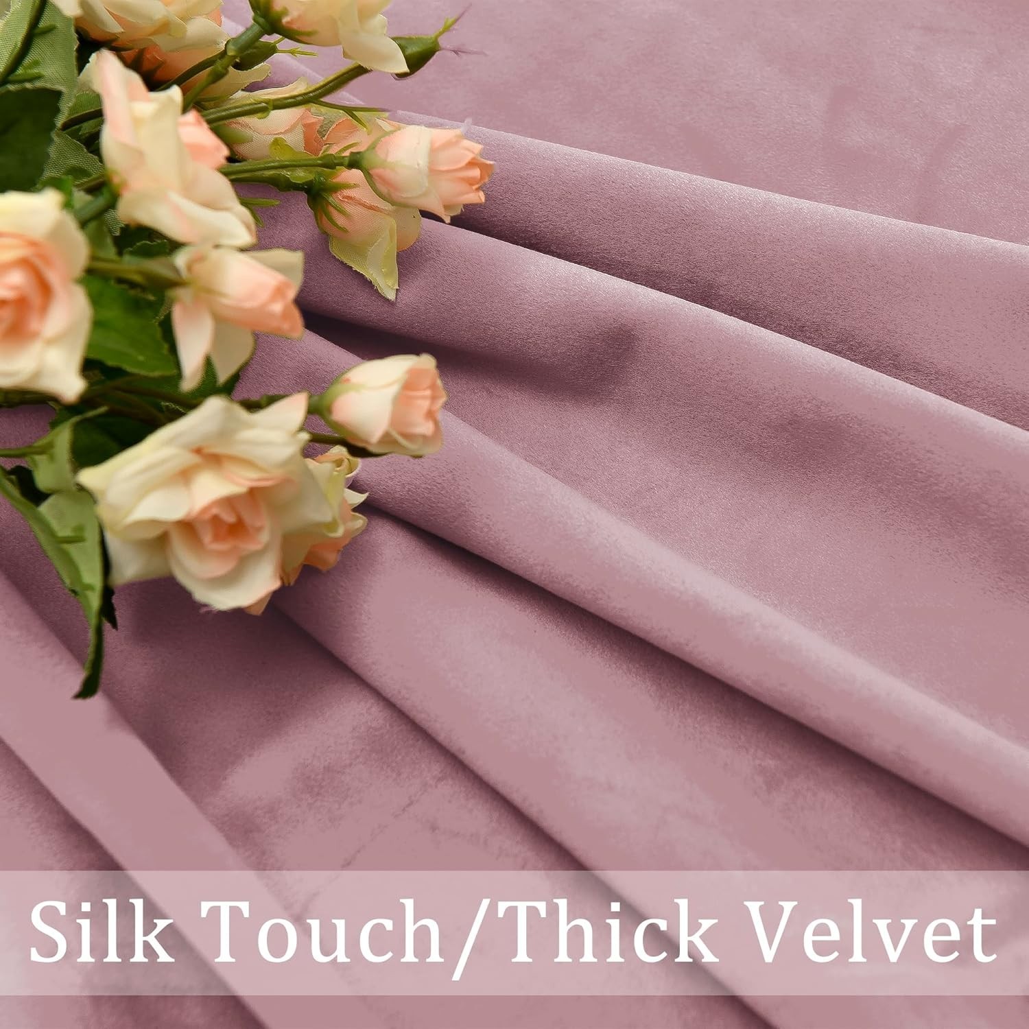 Velvet Curtains 96 inch Blackout Rod Pocket Thermal Insulated Soft Curtains R…