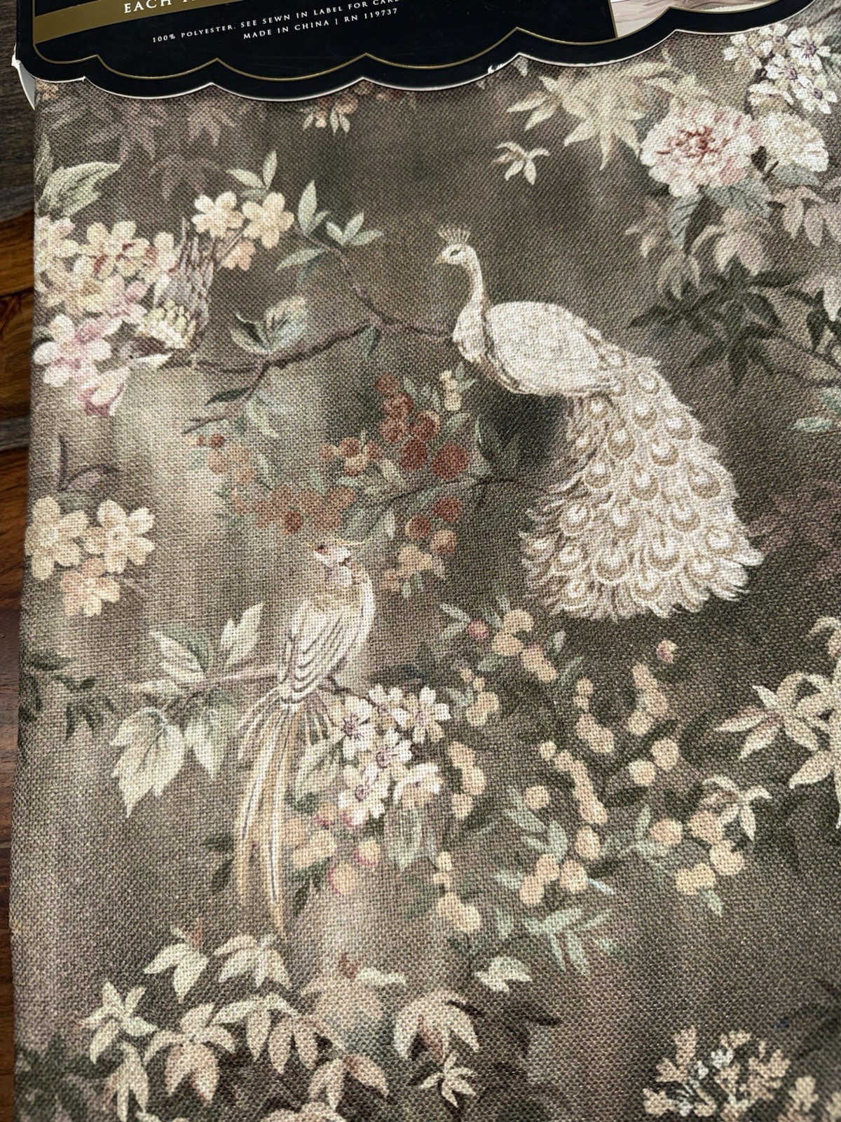 Anatara Tapestry Peacock Bird Floral Curtains 37x 84 Set Of 2 Window Panel Drape