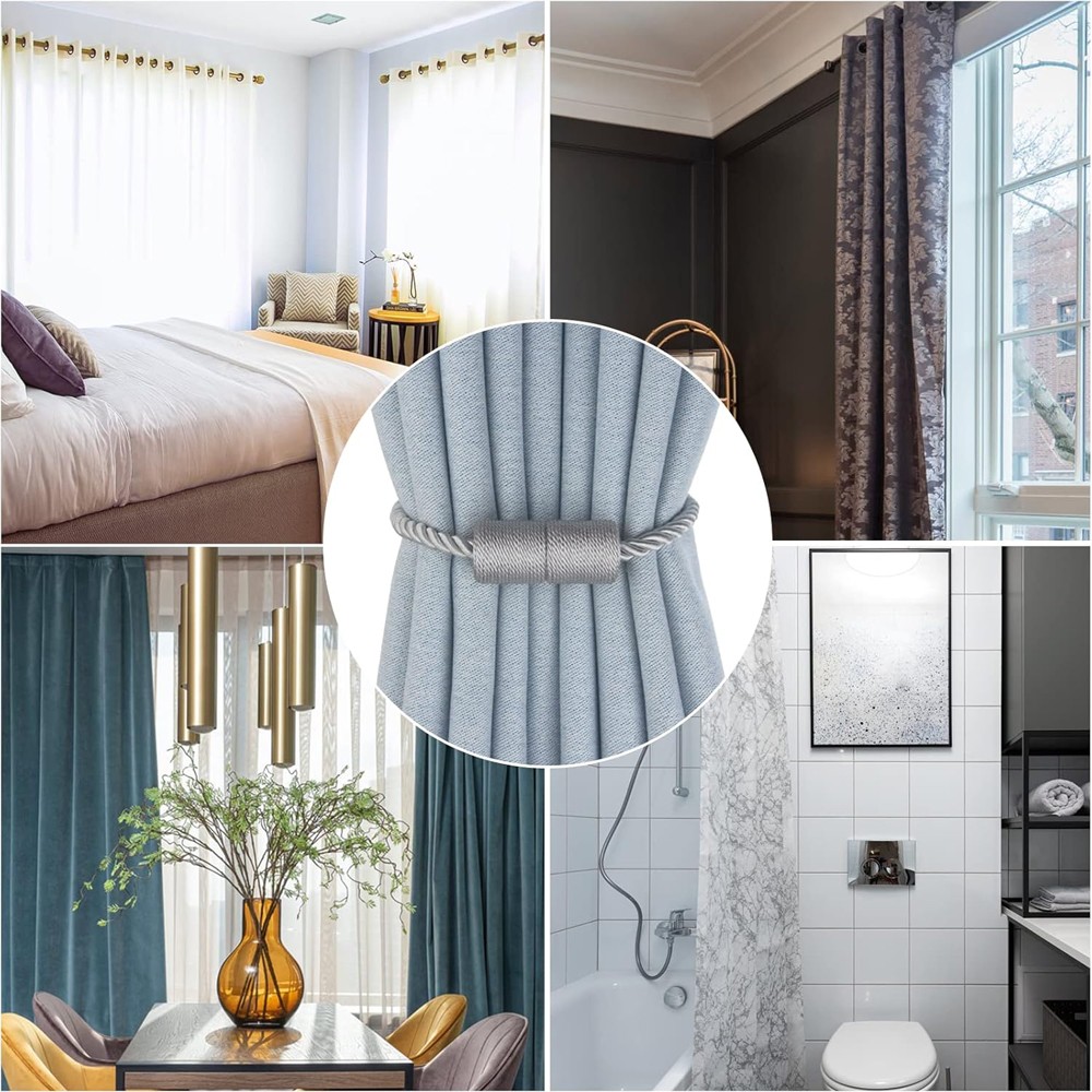 4PCS Curtain Rope Tiebacks Outdoor Elegant Decorative Magnetic Tie Backs Drape