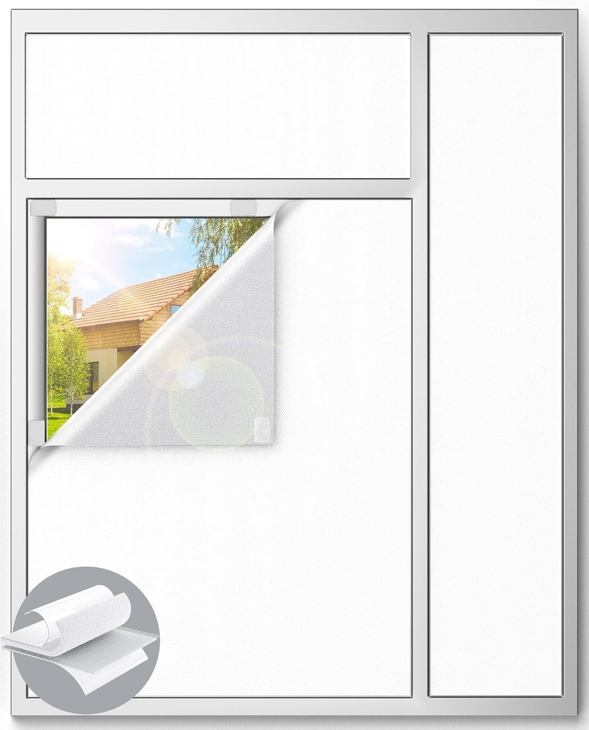 White Blackout Curtains for Bedroom, 39″ x 58″ Portable Blackout Blinds